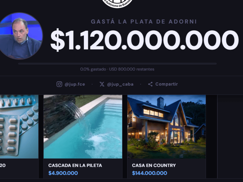 CREARON UNA PÁGINA PARA SIMULAR QUÉ GASTAS CON LA PLATA NO DECLARADA DE ADORNI